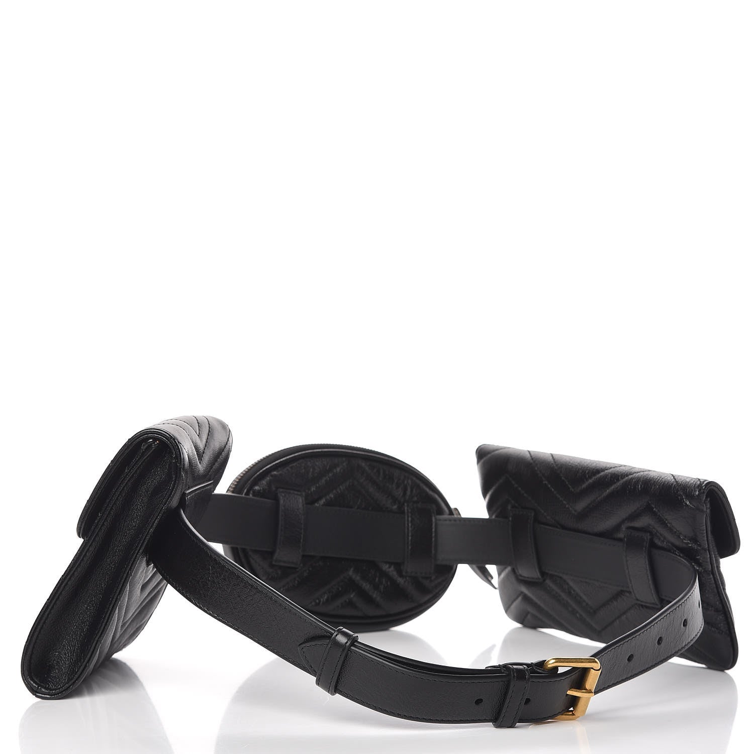 Gucci Calfskin Matelasse GG Marmont 2.0 Multi Belt Bag 85 34 Black 3 of 11