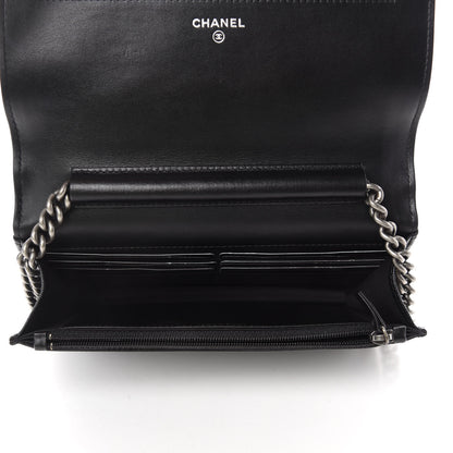 Chanel Caviar Quilted Boy Wallet On Chain WOC Black 5 of 13