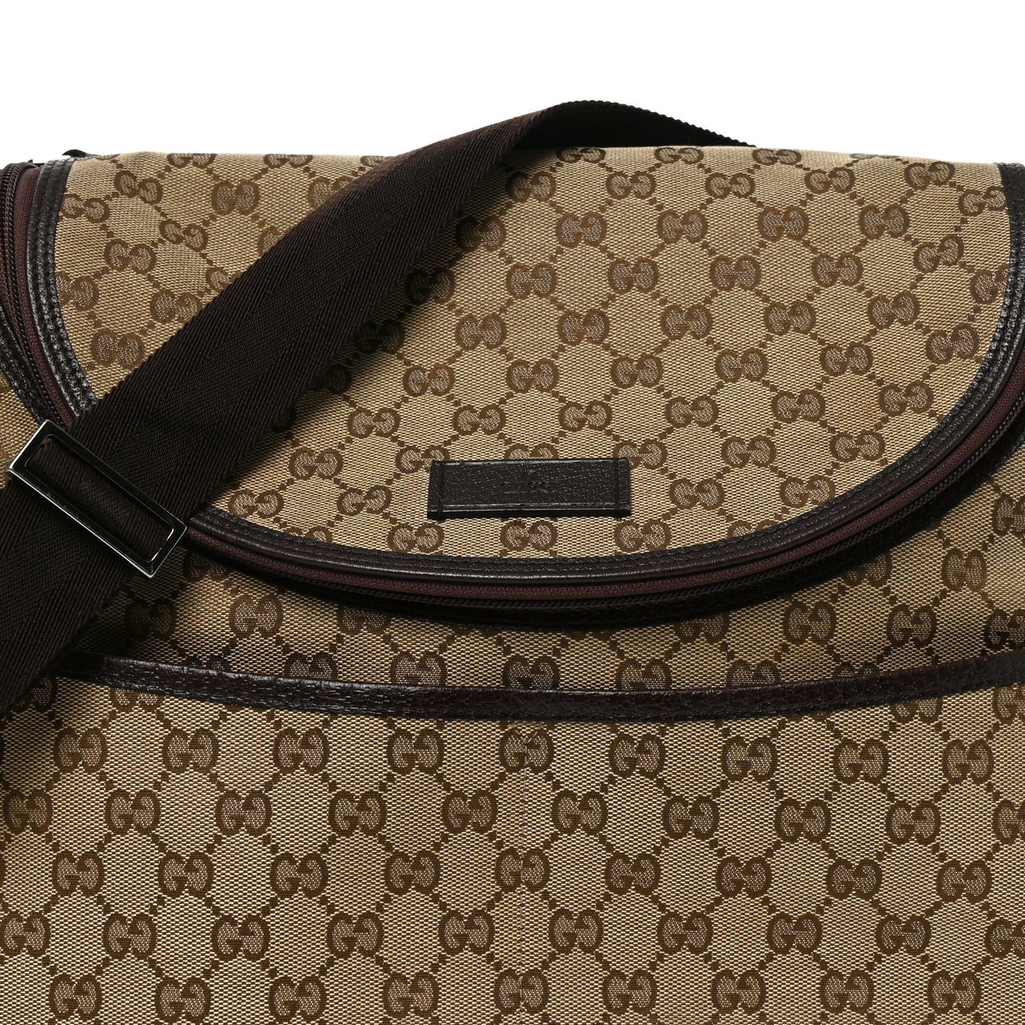 Monogram Natural Pigskin Large Diaper Bag Beige Ebony Cocoa Dark Chocolate