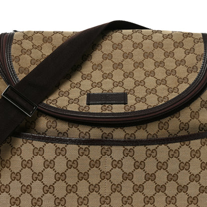 Gucci Monogram Natural Pigskin Large Diaper Bag Beige Ebony Cocoa Dark Chocolate 8 of 10