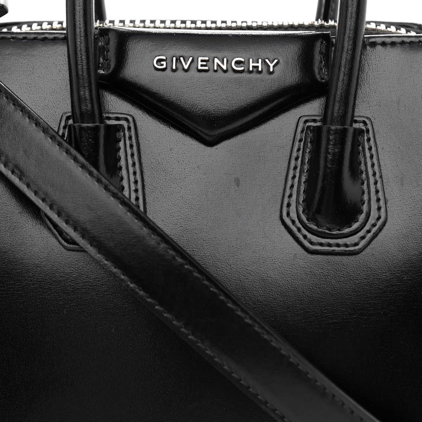 Shiny Lord Calfskin Mini Antigona Black