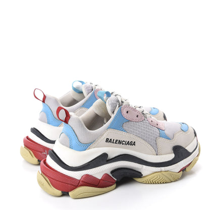 Balenciaga Fabric Mesh Womens Triple S Sneakers 36 White Blue Pink 4 of 10