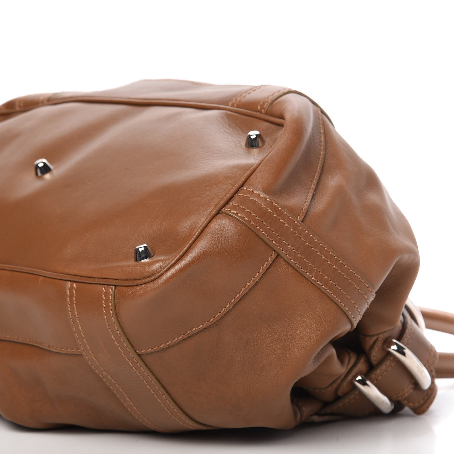 Burberry Calfskin Logo Embossed Large Beaton Brown 7 of 11