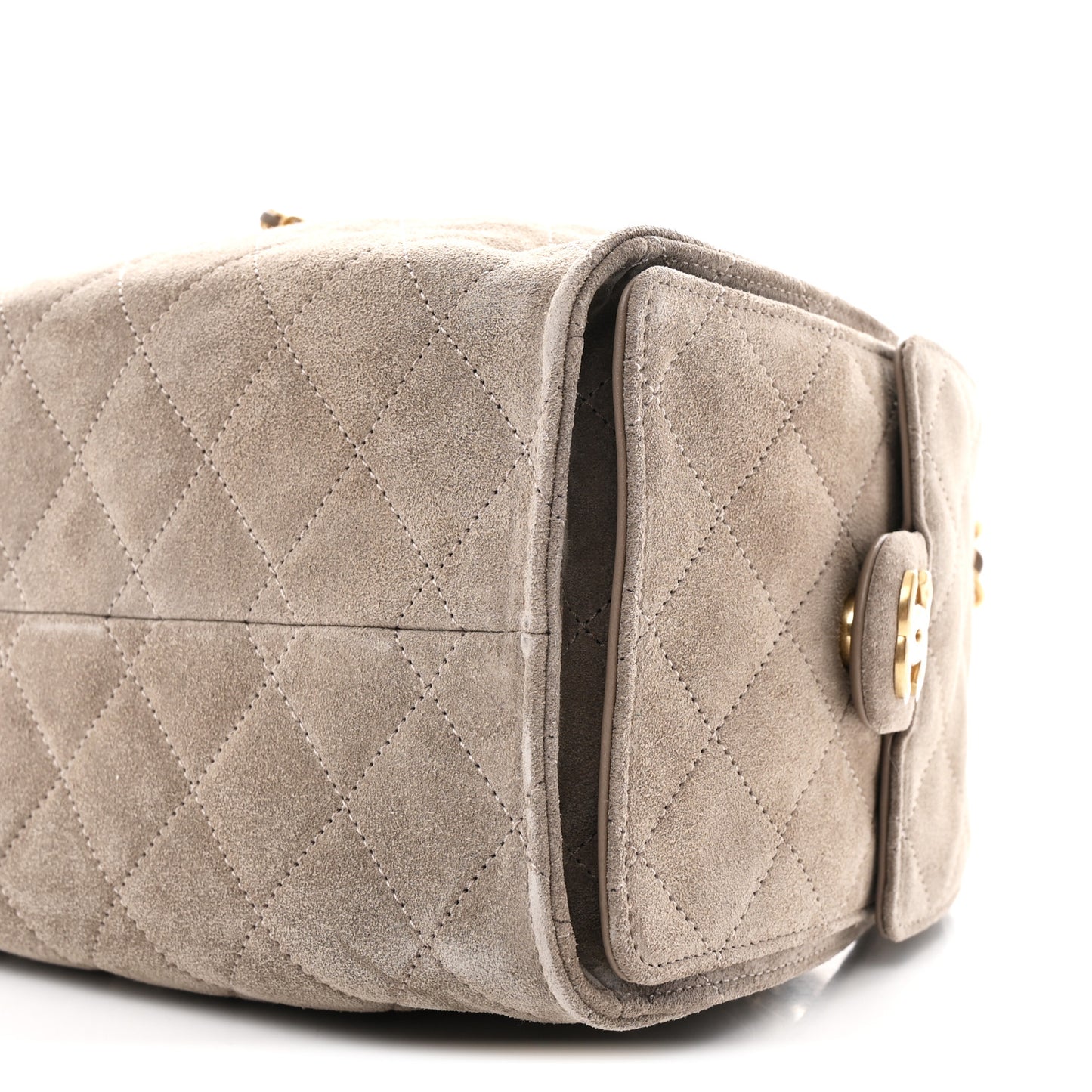 Suede Quilted Small Chanel 25 Handbag Dark Grey