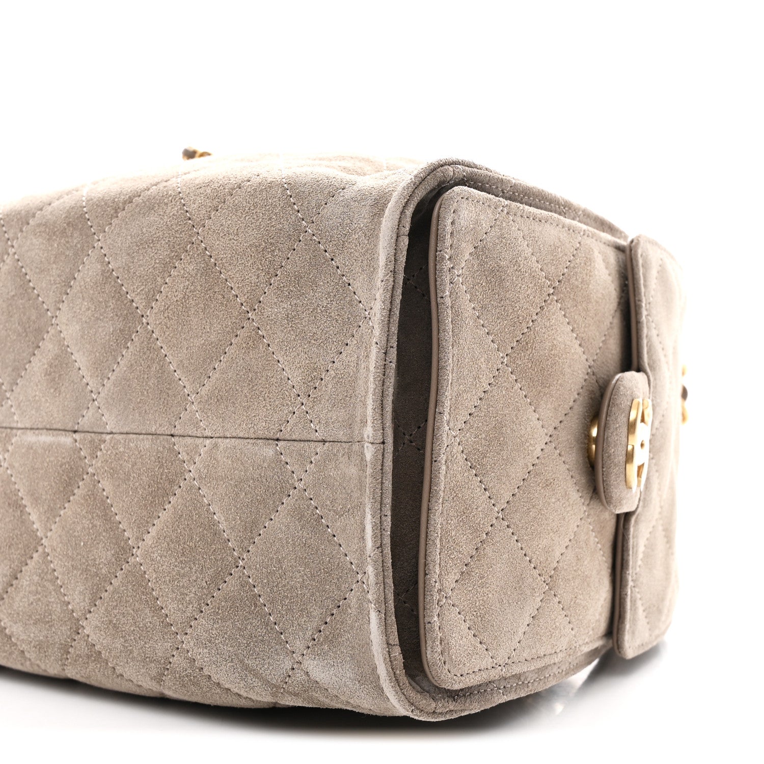 Chanel Suede Quilted Small Chanel 25 Handbag Dark Grey 10 of 11