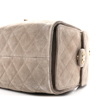 Chanel Suede Quilted Small Chanel 25 Handbag Dark Grey 10 of 11