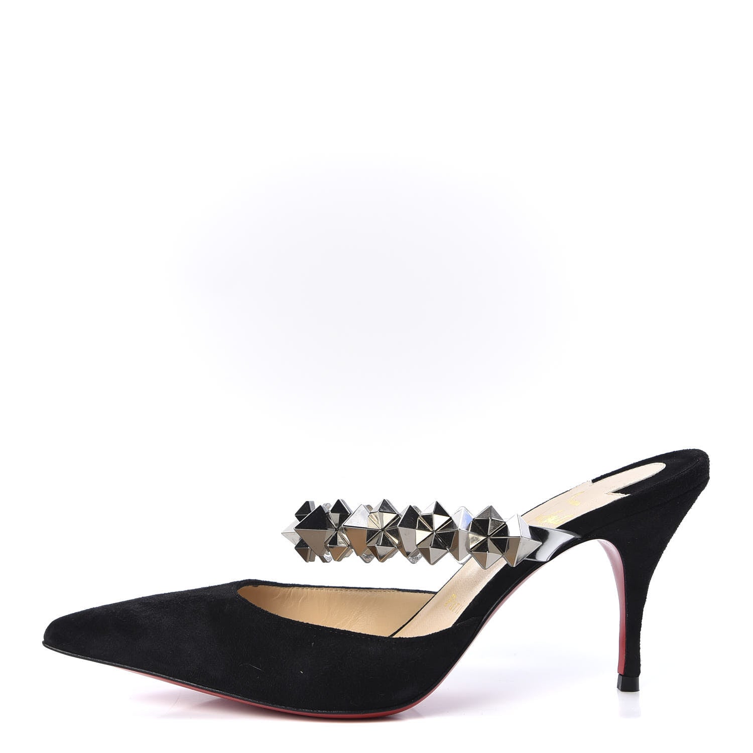 Christian Louboutin Veau Velours Specchio Planet Choc 80 Mule 35.5 Black 1 of 9