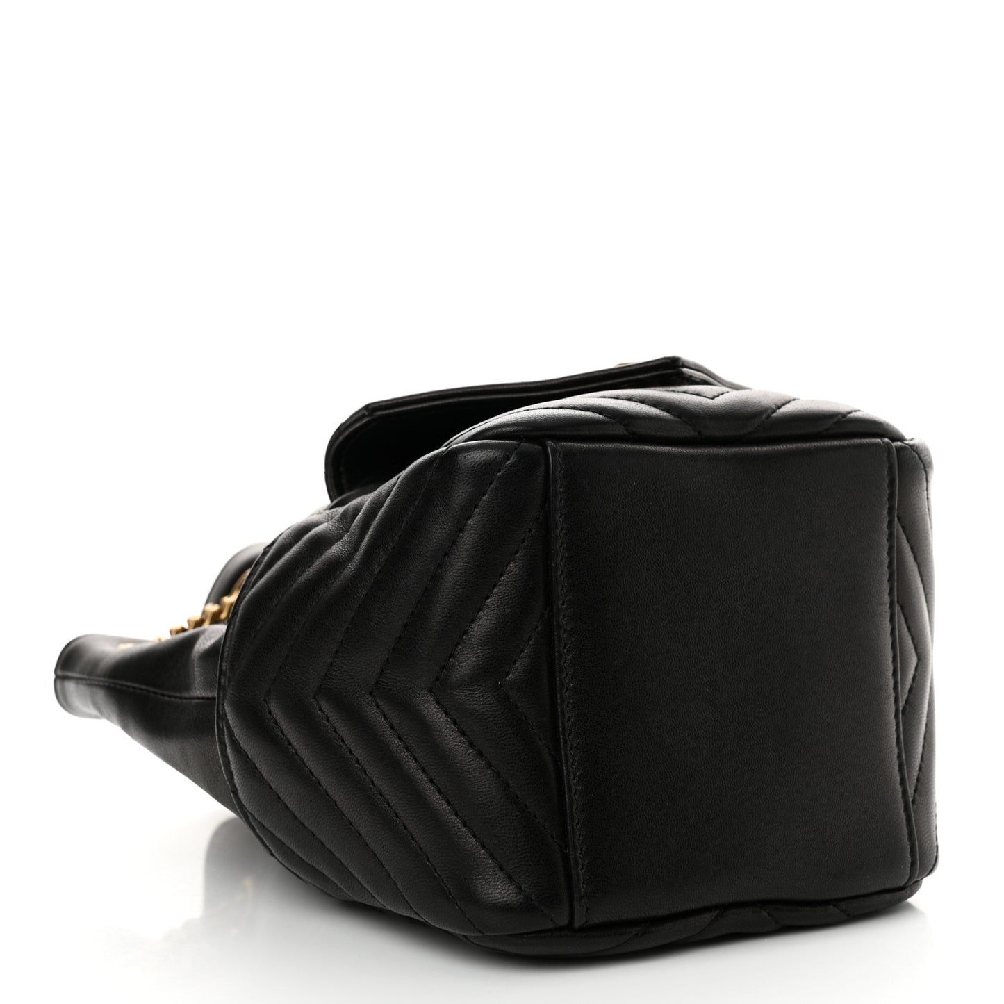 Lambskin Matelasse Monogram Joe Mini Bucket Bag Black