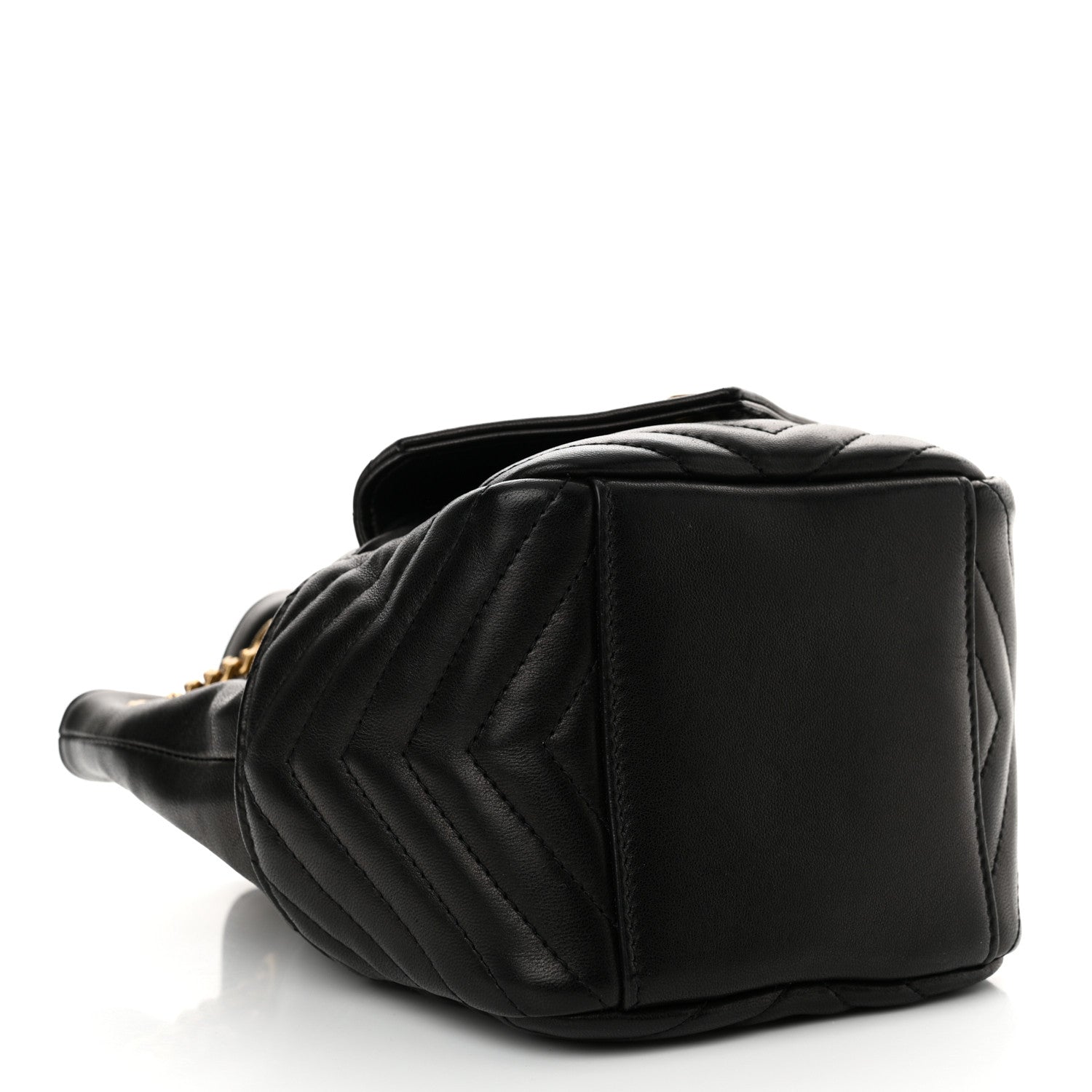 Saint Laurent Lambskin Matelasse Monogram Joe Mini Bucket Bag Black 4 of 12