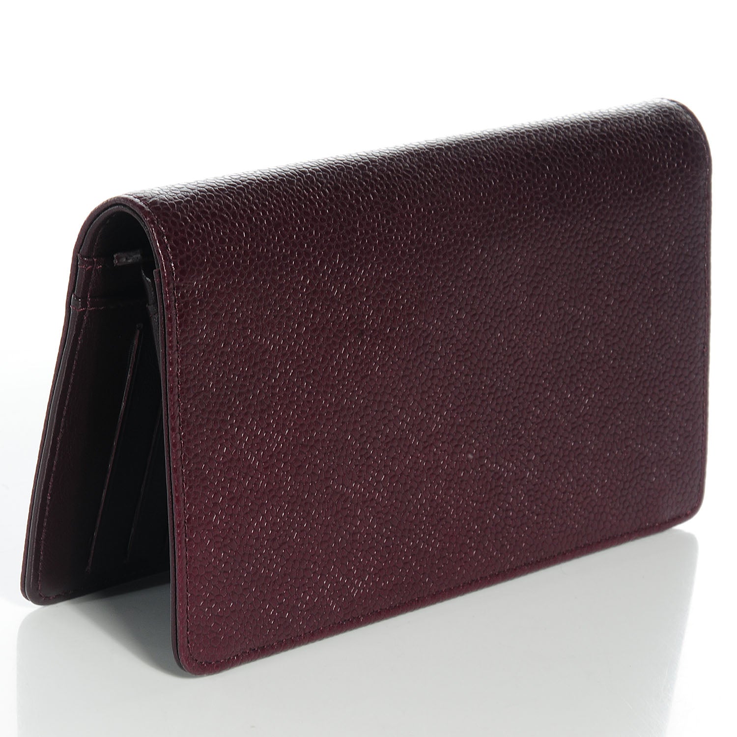 Chanel Caviar Yen CC Wallet Dark Red 3 of 9