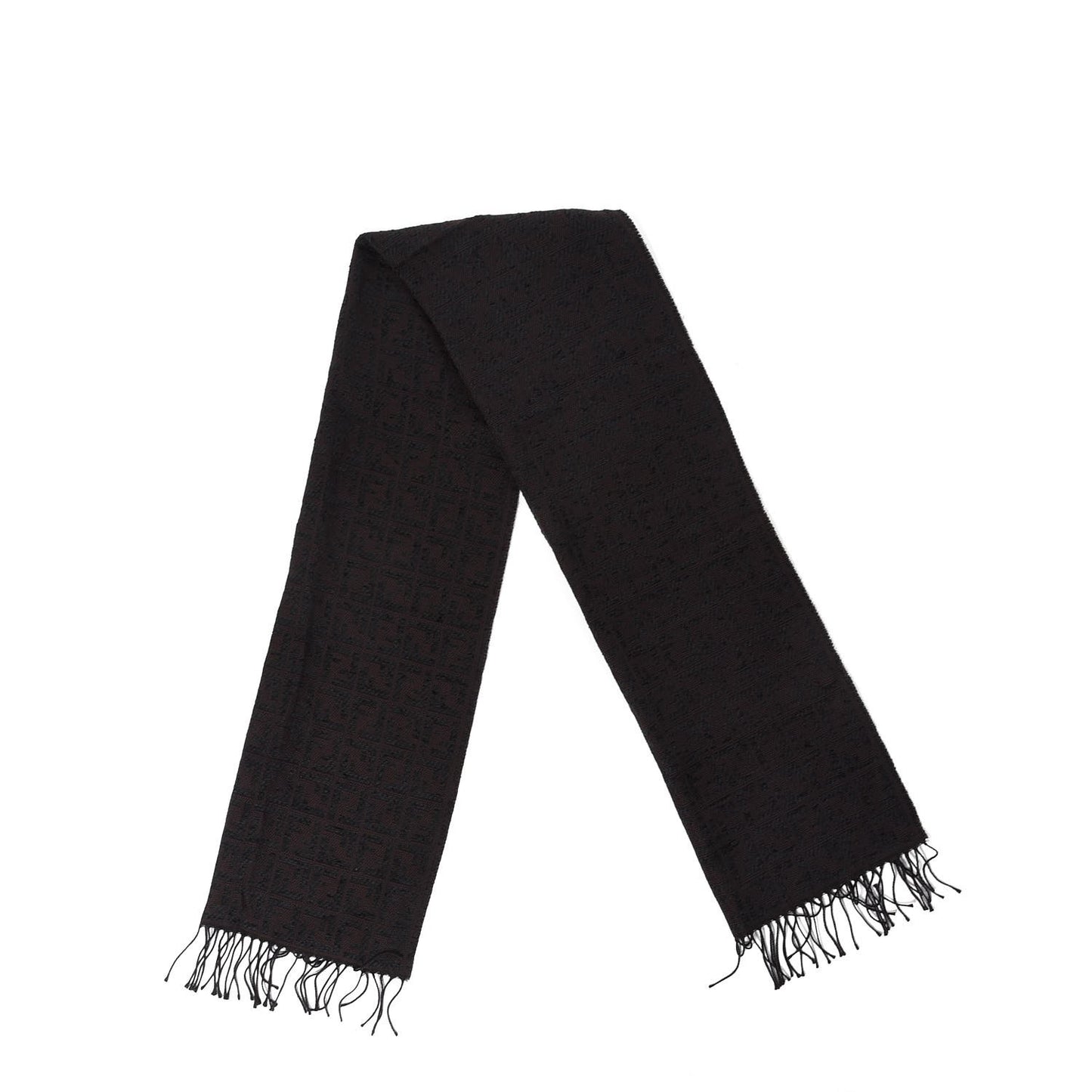 Acrylic Wool FF Fringe Scarf Black