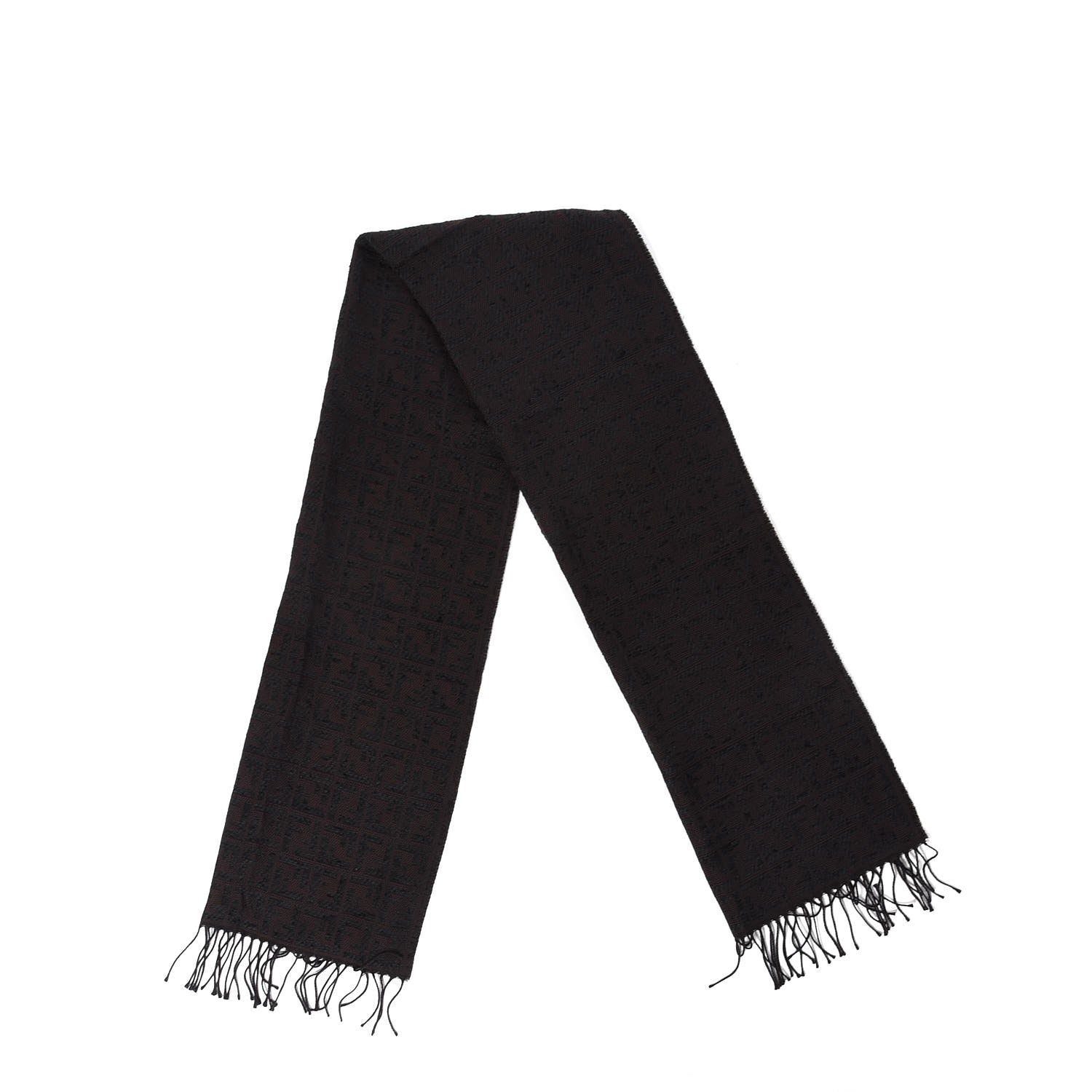 Fendi Acrylic Wool FF Fringe Scarf Black 3 of 5