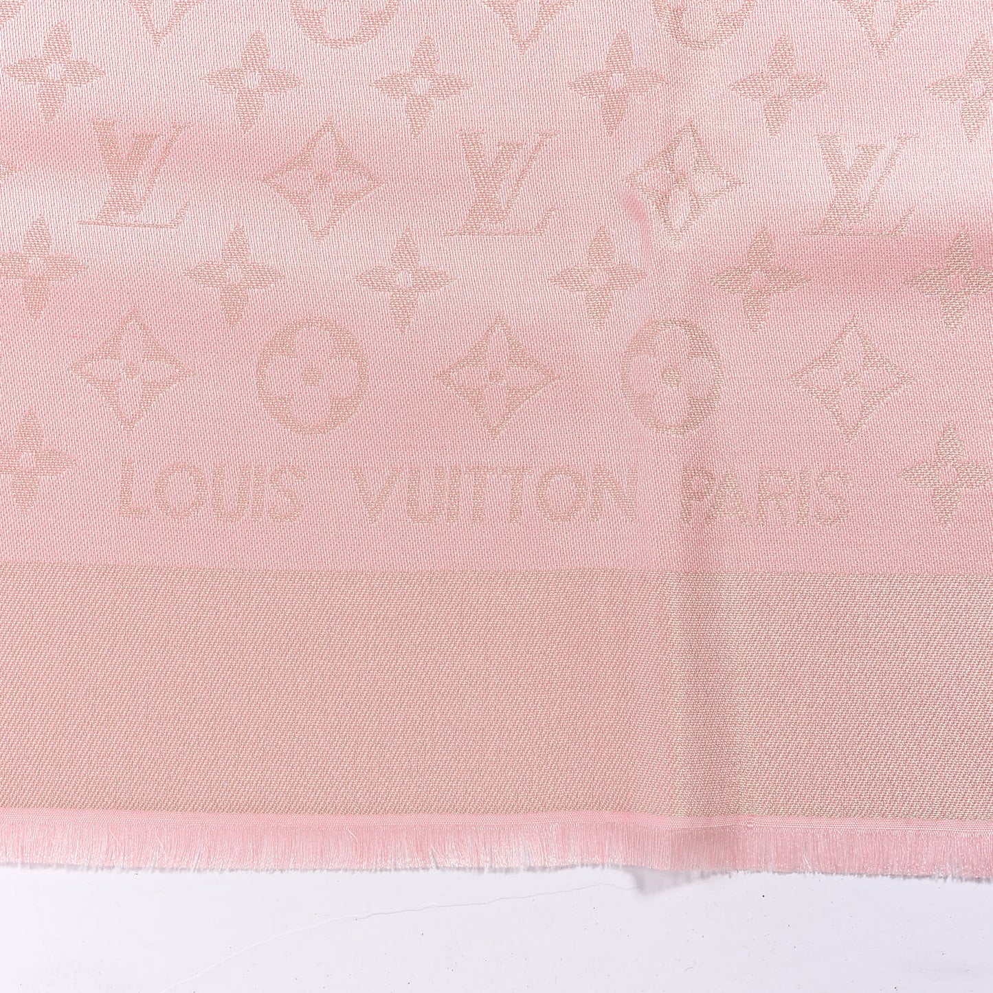 Silk Wool Monogram Shawl Natural