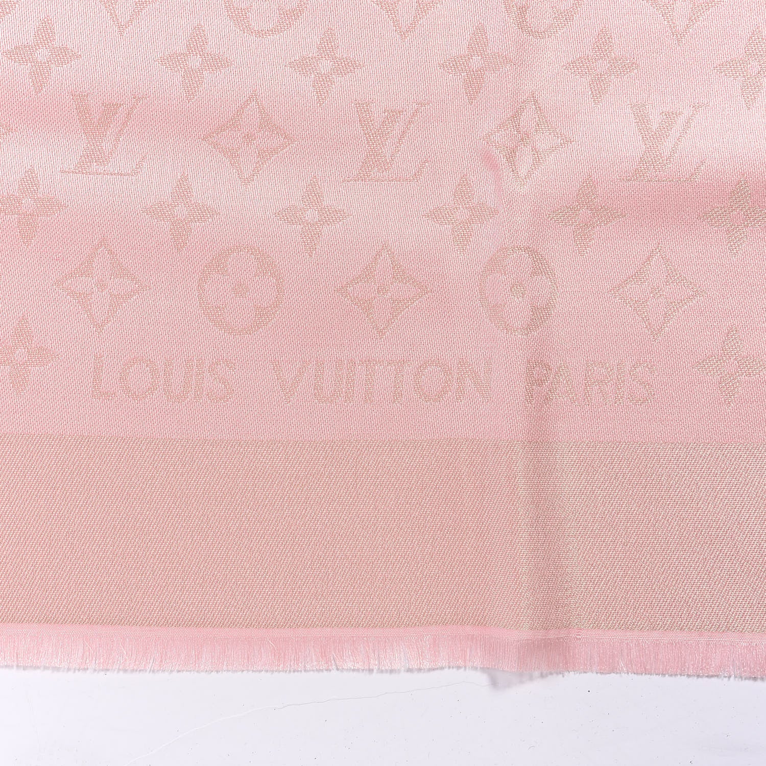 Louis Vuitton Silk Wool Monogram Shawl Natural 2 of 3