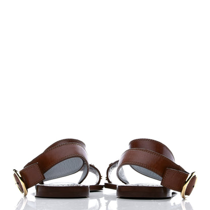 Louis Vuitton Calfskin Monogram Passenger Flat Sandals 36 Cognac 5 of 10