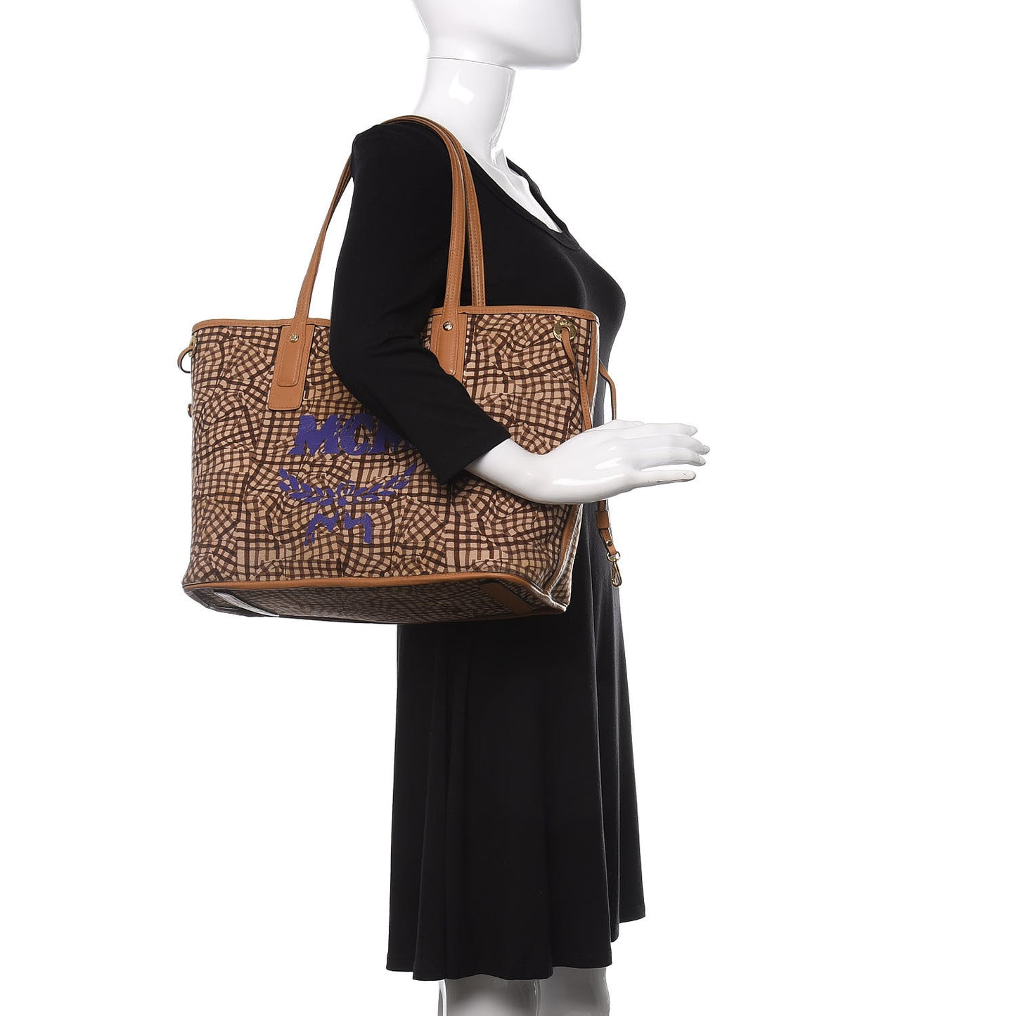 Visetos Medium Liz Reversible Shopper Tote Cognac