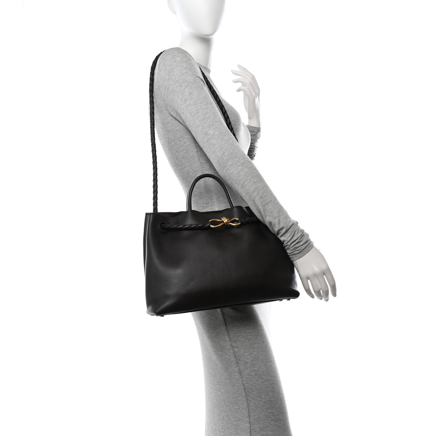 Silky Calfskin Medium Andiamo Shoulder Bag Fondant