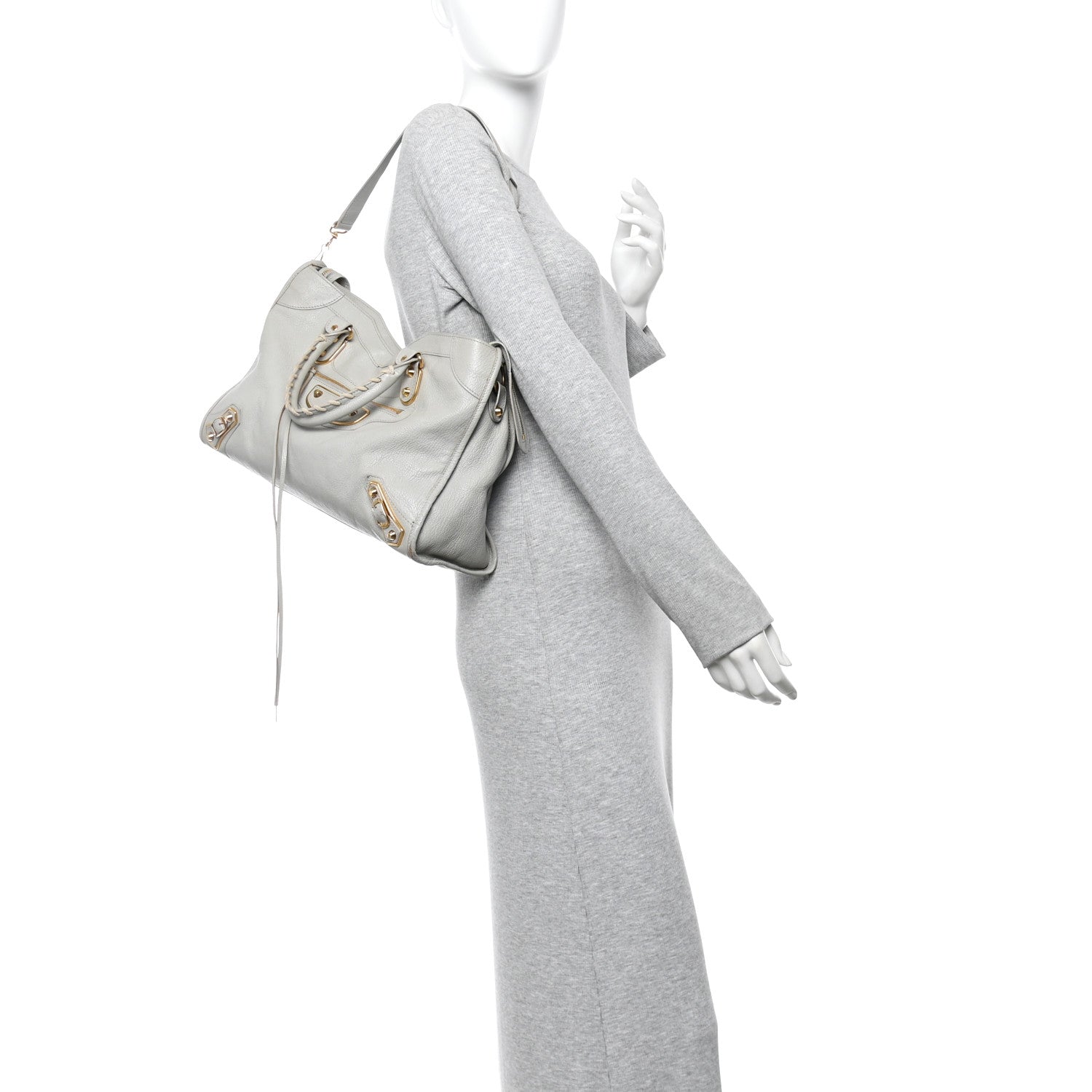 Balenciaga Chevre Gold Metallic Edge Hardware City Gris Glace 2 of 10