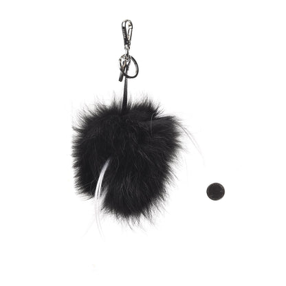 Fendi Vitello Elite Fox Goat Fur Igor Monster Bag Bug Cube Charm Rosso Black White 2 of 6