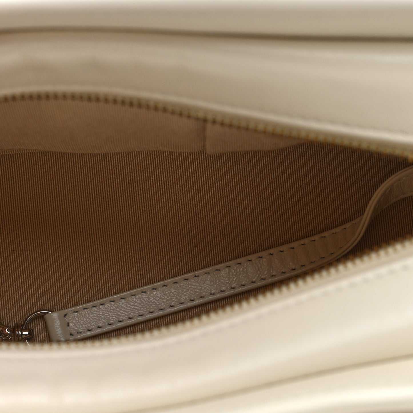 Calfskin Wool Felt Embossed Small Gabrielle Logo Hobo White