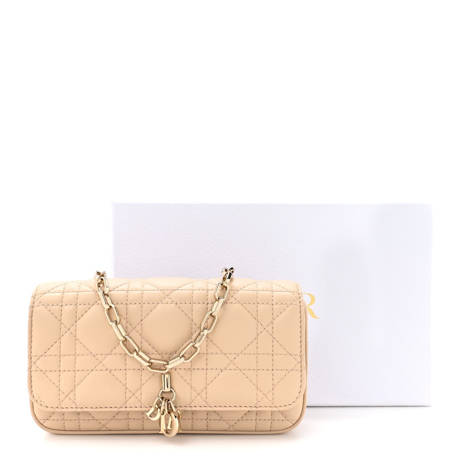 Christian Dior Lambskin Cannage Dior Talk Phone Pouch Powder Beige 12 of 12