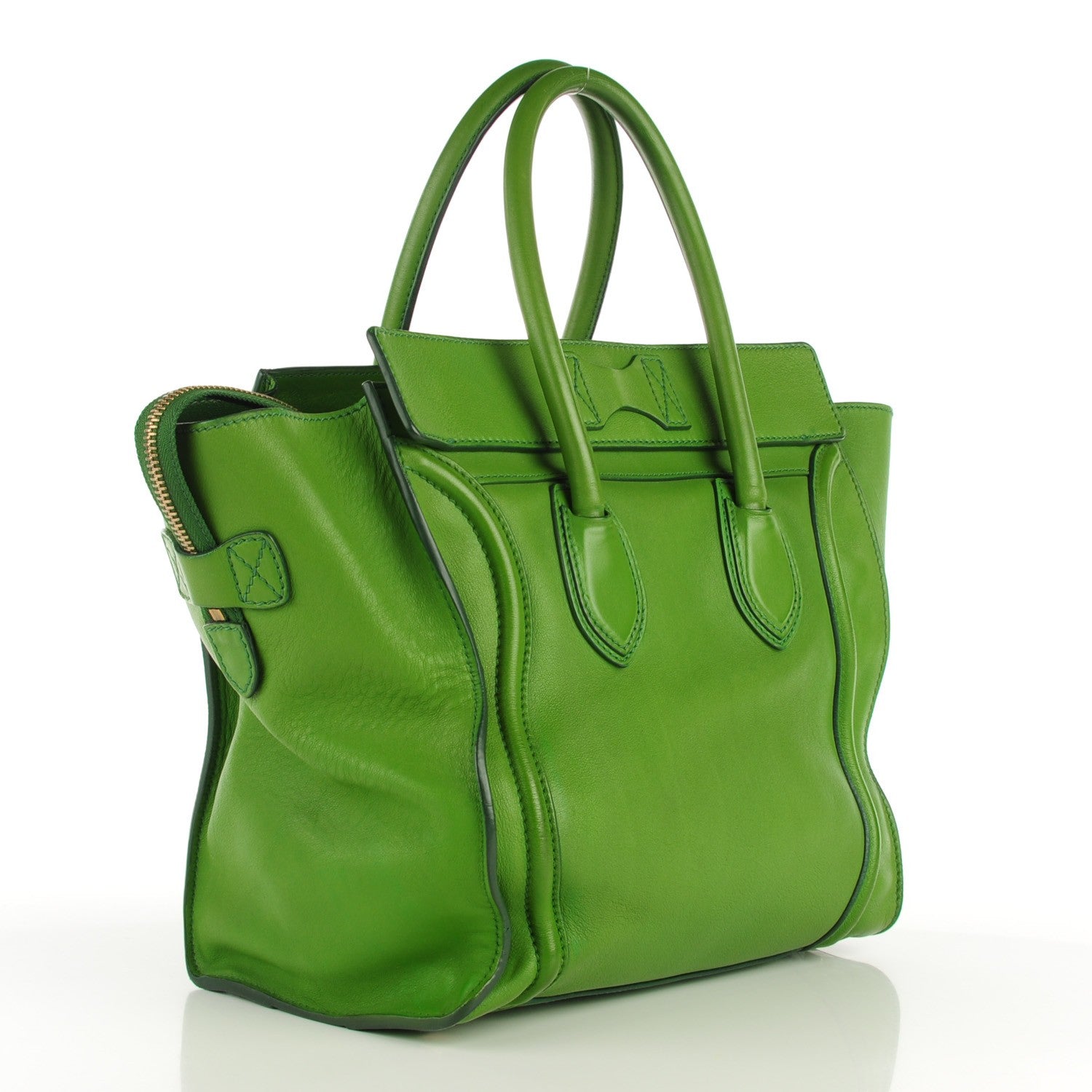 Celine Smooth Calfskin Mini Luggage Green 3 of 11