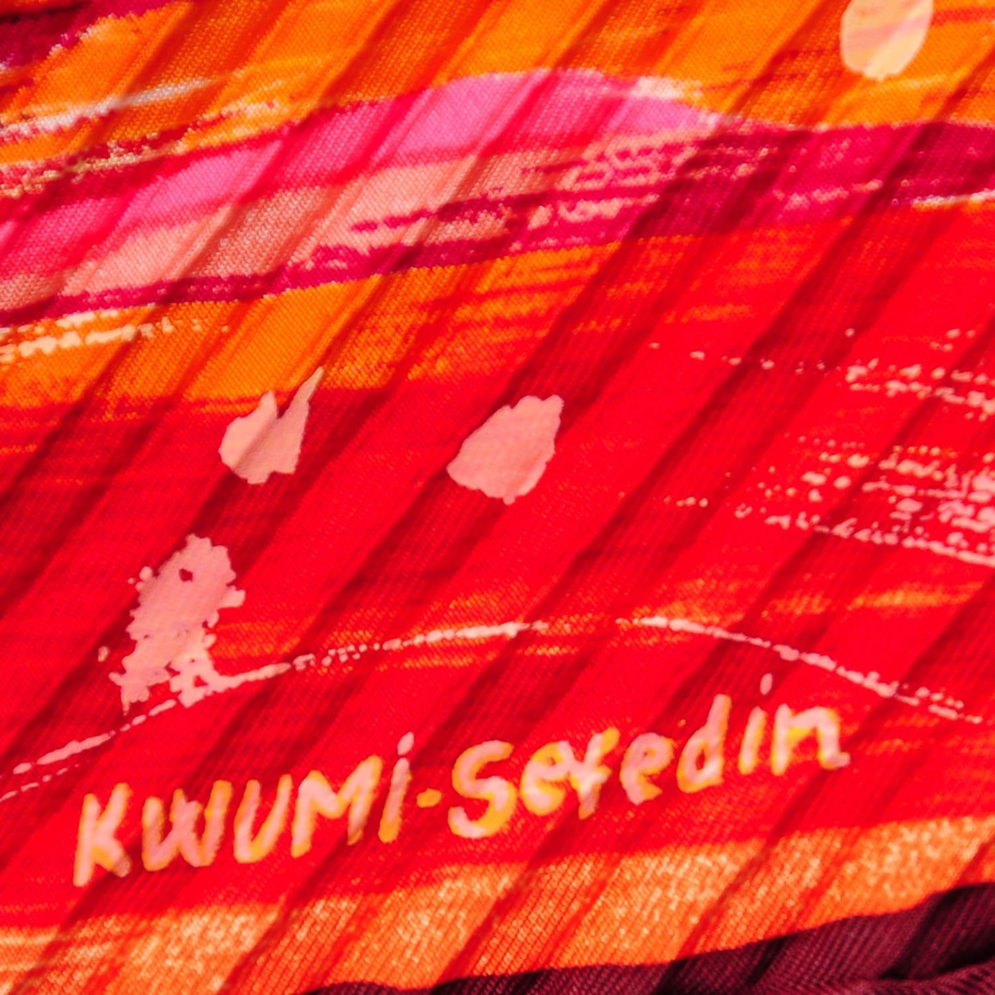 Silk Feux Du Ciel Plisse Scarf 90