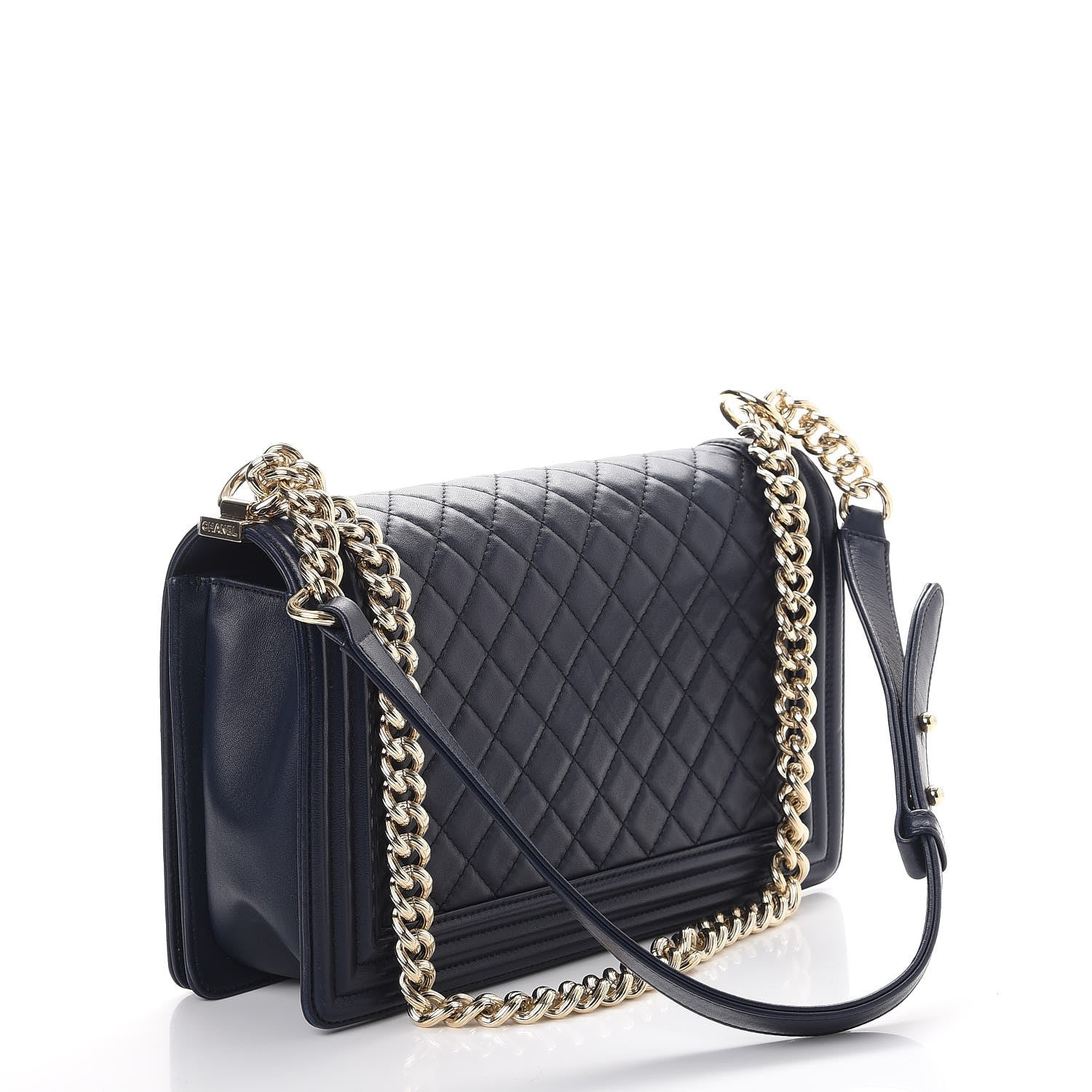 Chanel Lambskin Quilted New Medium Boy Flap Dark Navy 3 of 10