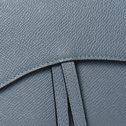 Christian Dior Grained Calfskin Saddle Chain Wallet Pouch Cloud Blue 9 of 13