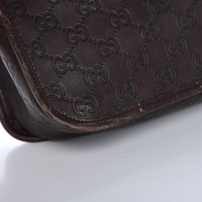 Gucci Guccissima Flap Messenger Bag Dark Brown 13 of 27