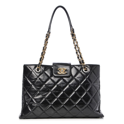 Chanel Glazed Calfskin Quilted Tote Black 1 of 13