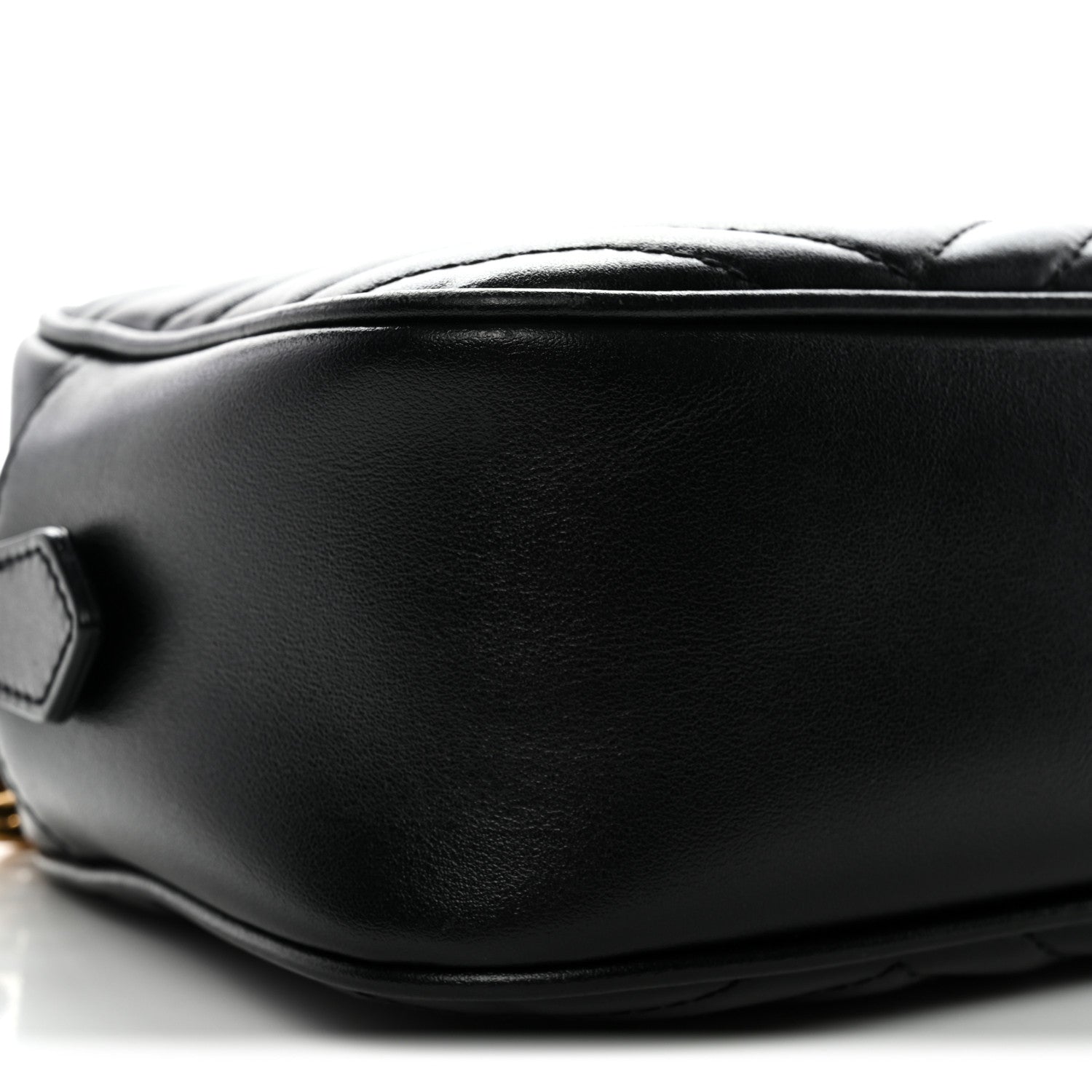 Gucci Calfskin Matelasse Small GG Marmont Chain Shoulder Bag Black 9 of 14