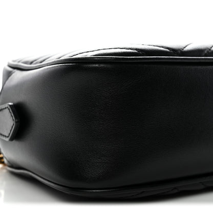 Gucci Calfskin Matelasse Small GG Marmont Chain Shoulder Bag Black 9 of 14