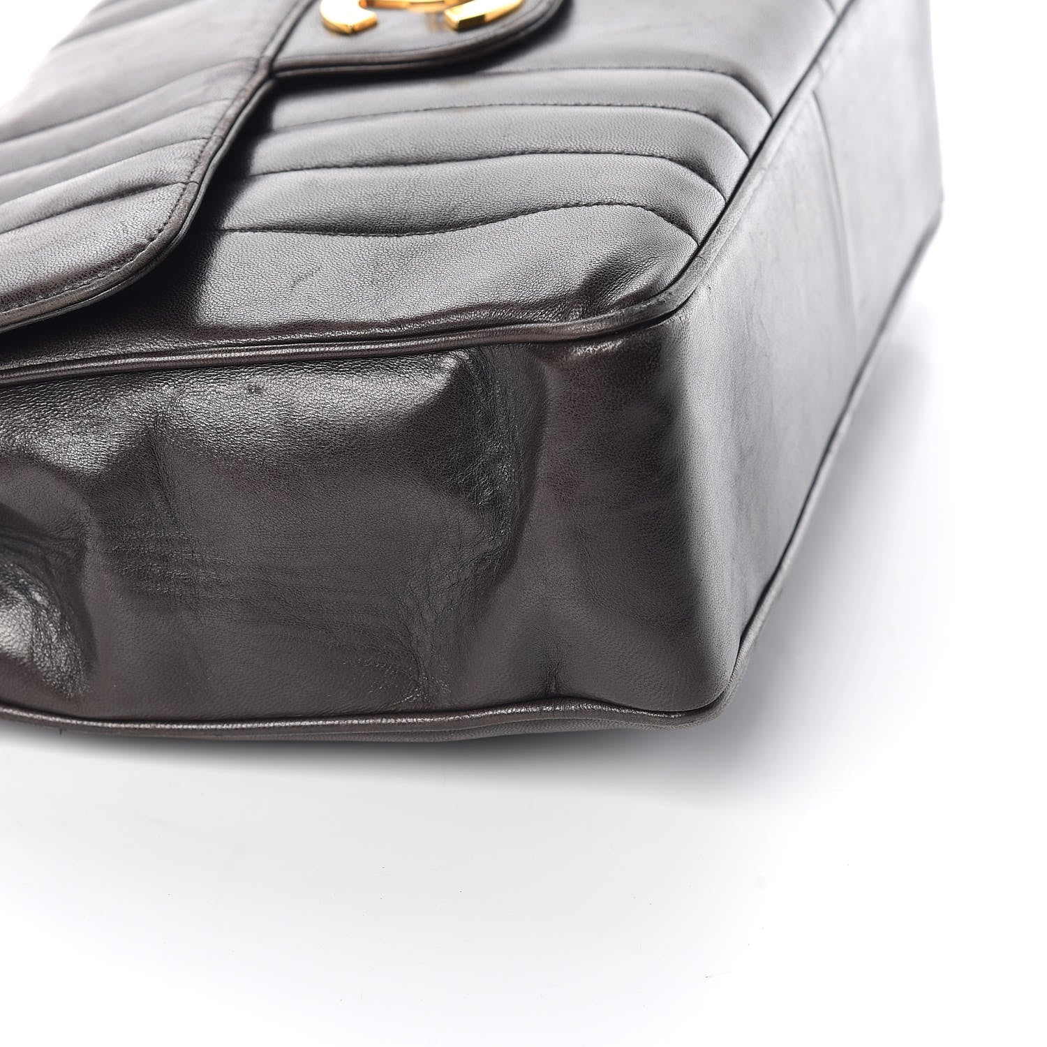 Chanel Lambskin Vertical Quilt Jumbo Flap Black 15 of 17