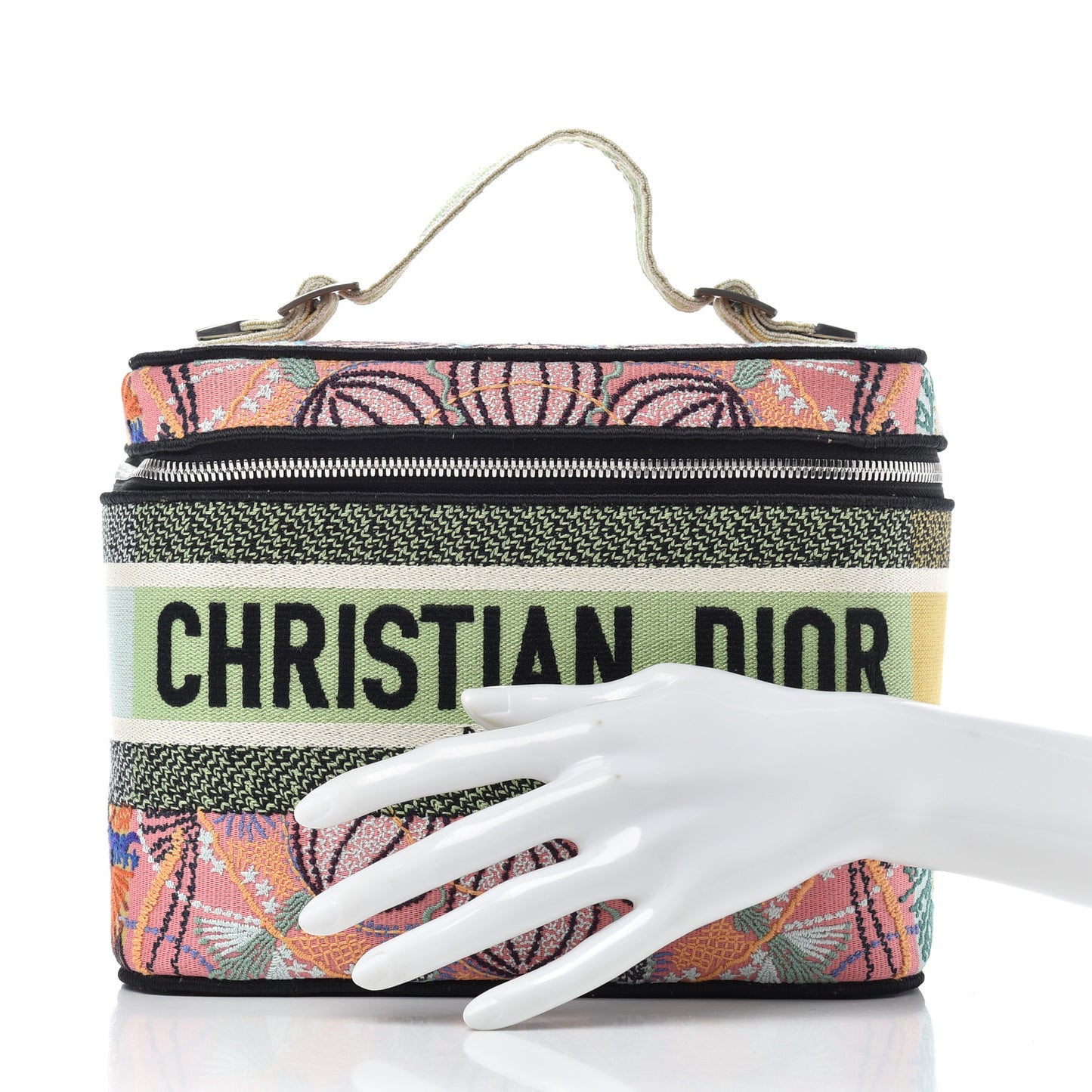 Canvas Embroidered Dior In Lights Diortravel Vanity Case Multicolor