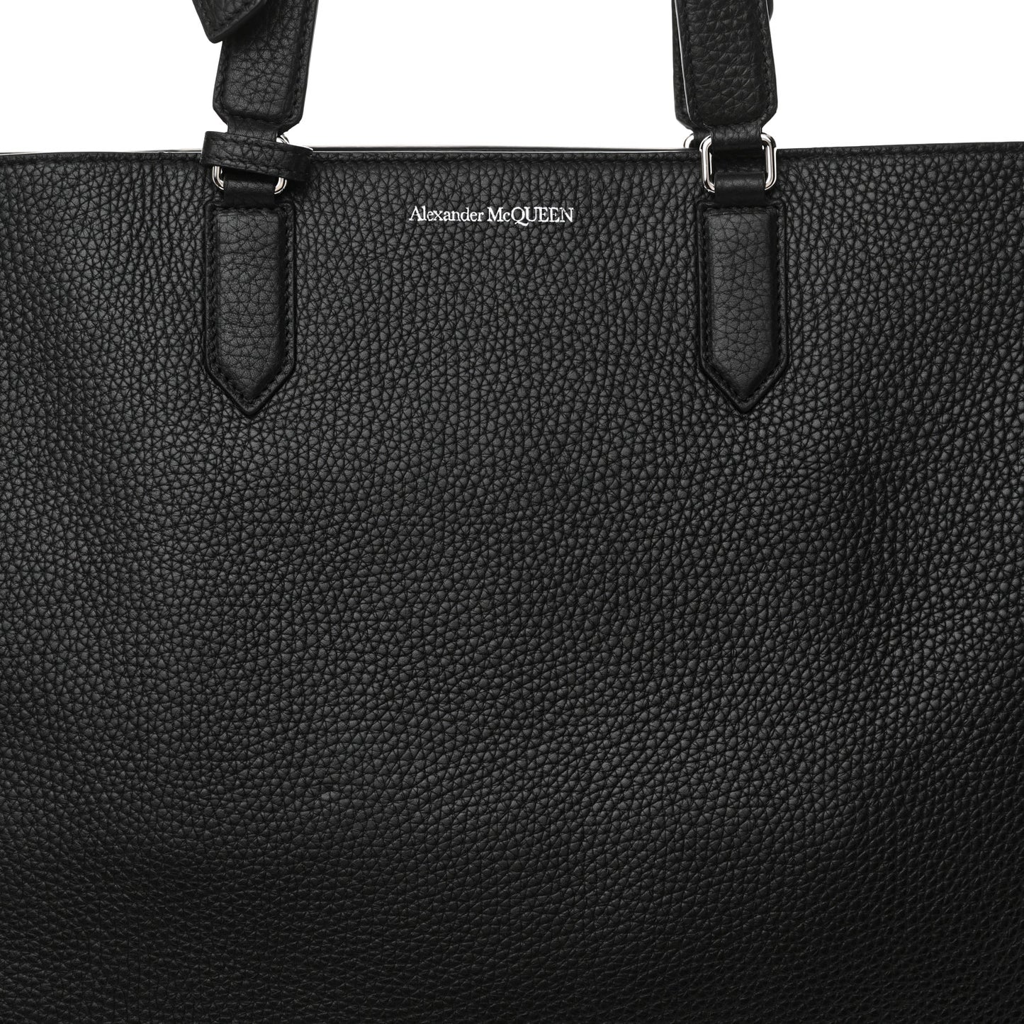 Grained Calfskin Medium Edge Tote Black