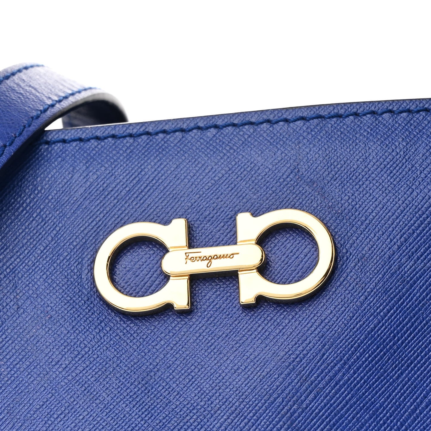 Hammered Calfskin Batik Tote Blue White