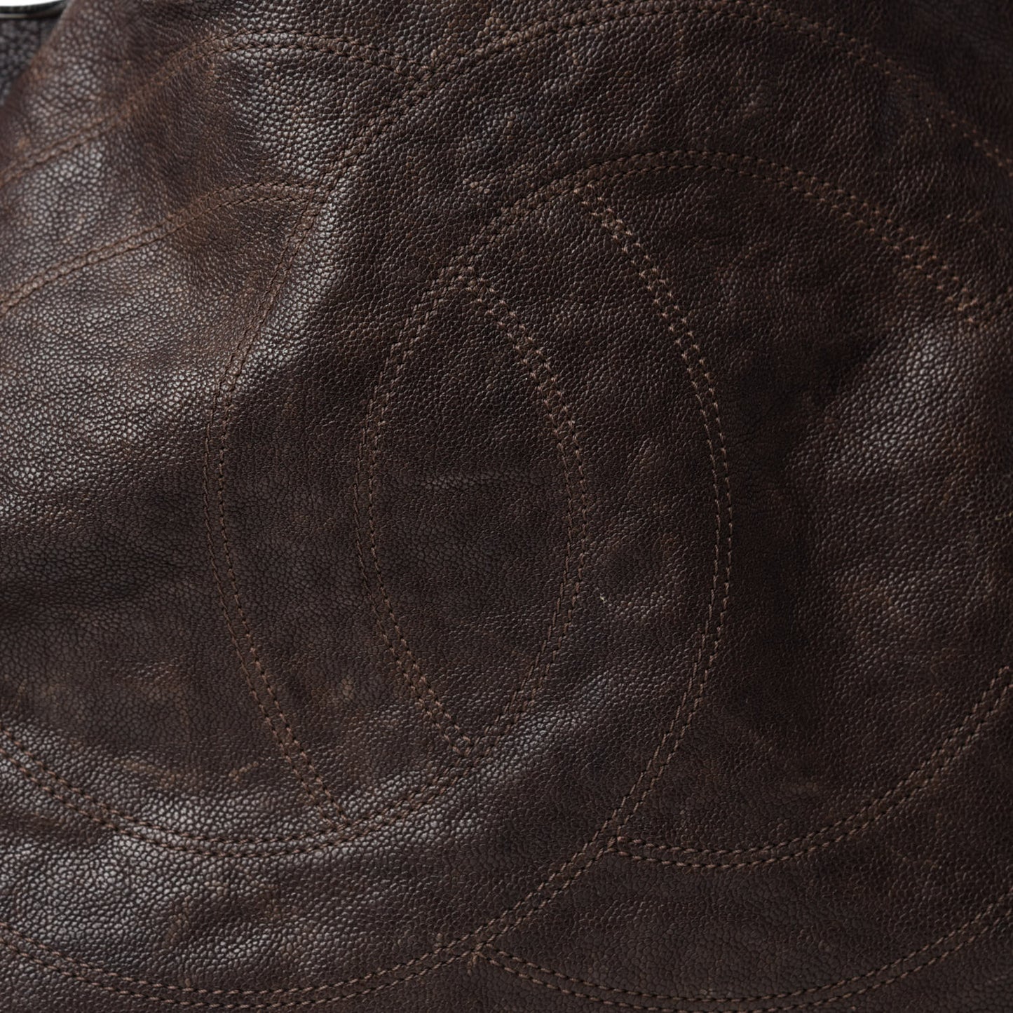 Distressed Caviar XL Coco Cabas Brown