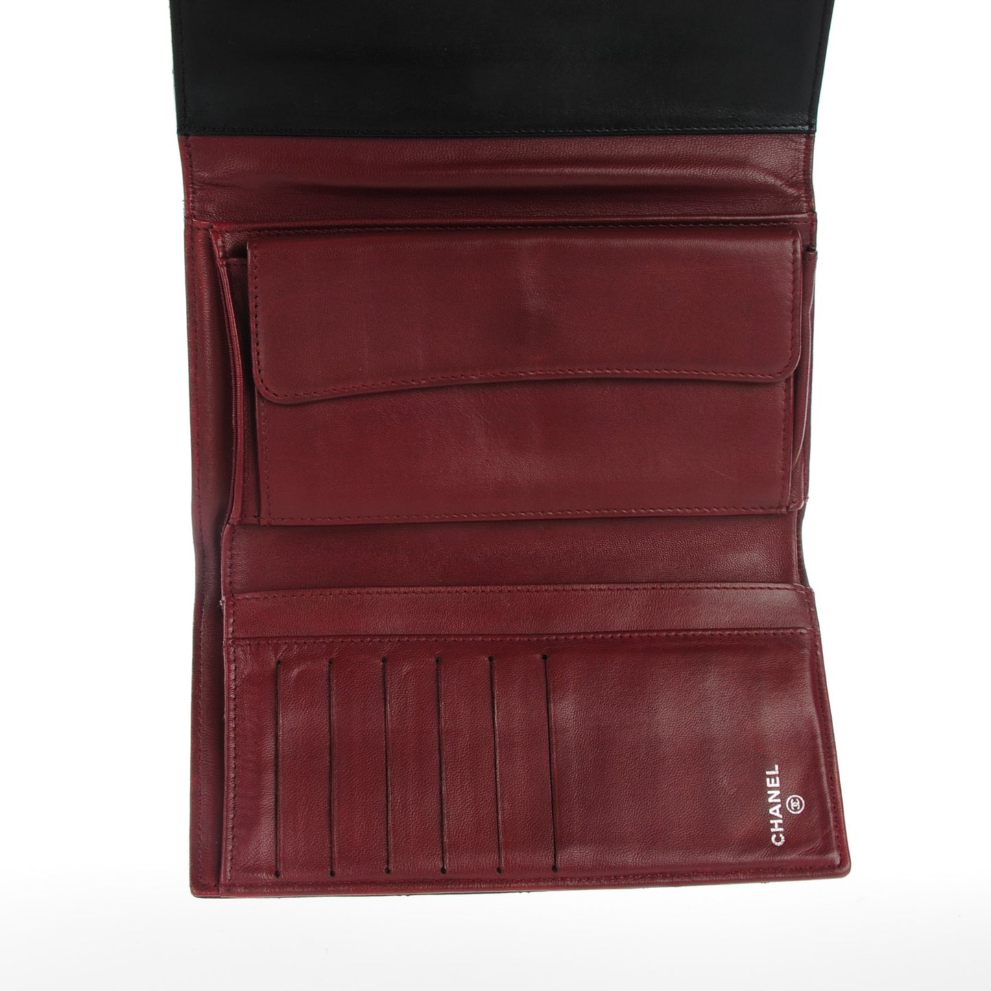 Lambskin Quilted Large Flap Wallet Black