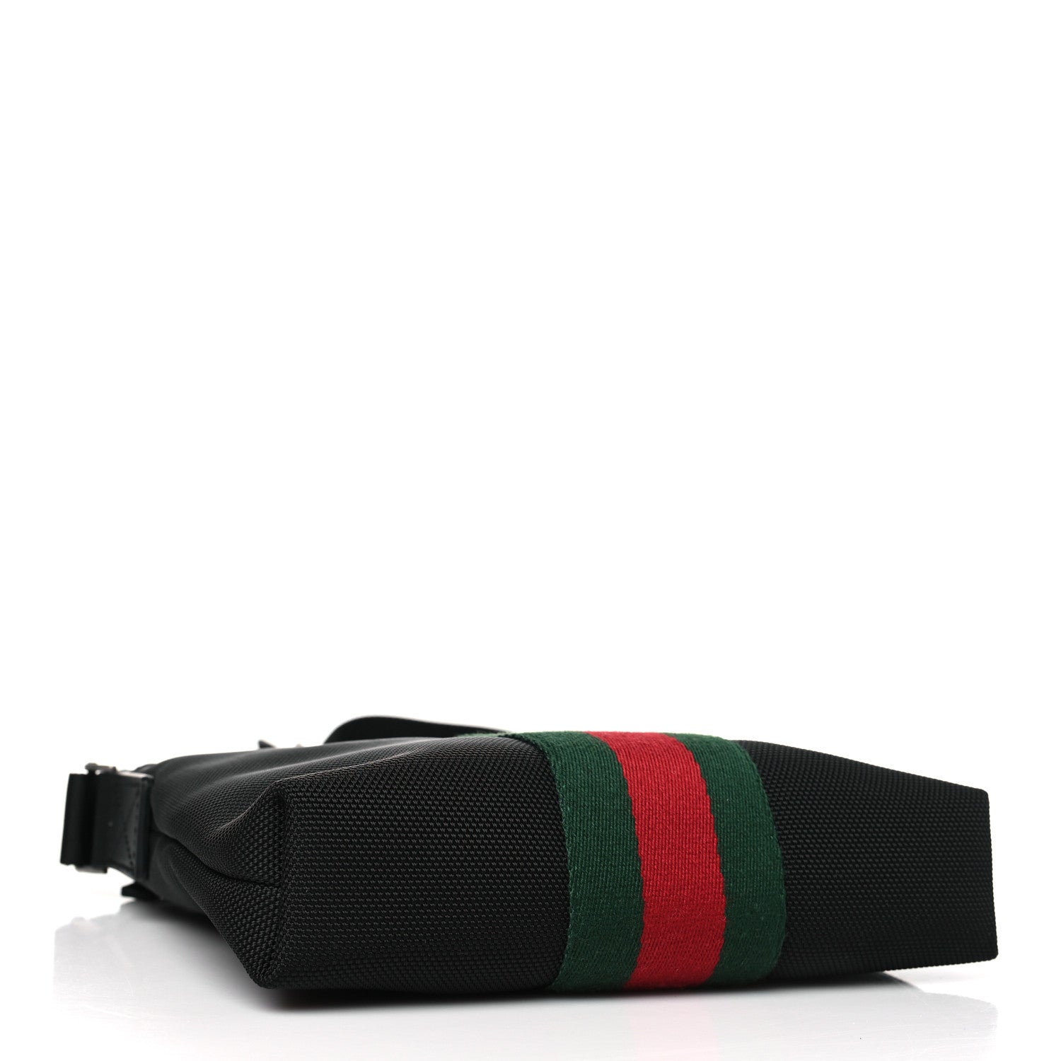 Gucci Techno Canvas Selleria Calfskin Web Small Flat Messenger Bag Black 4 of 9