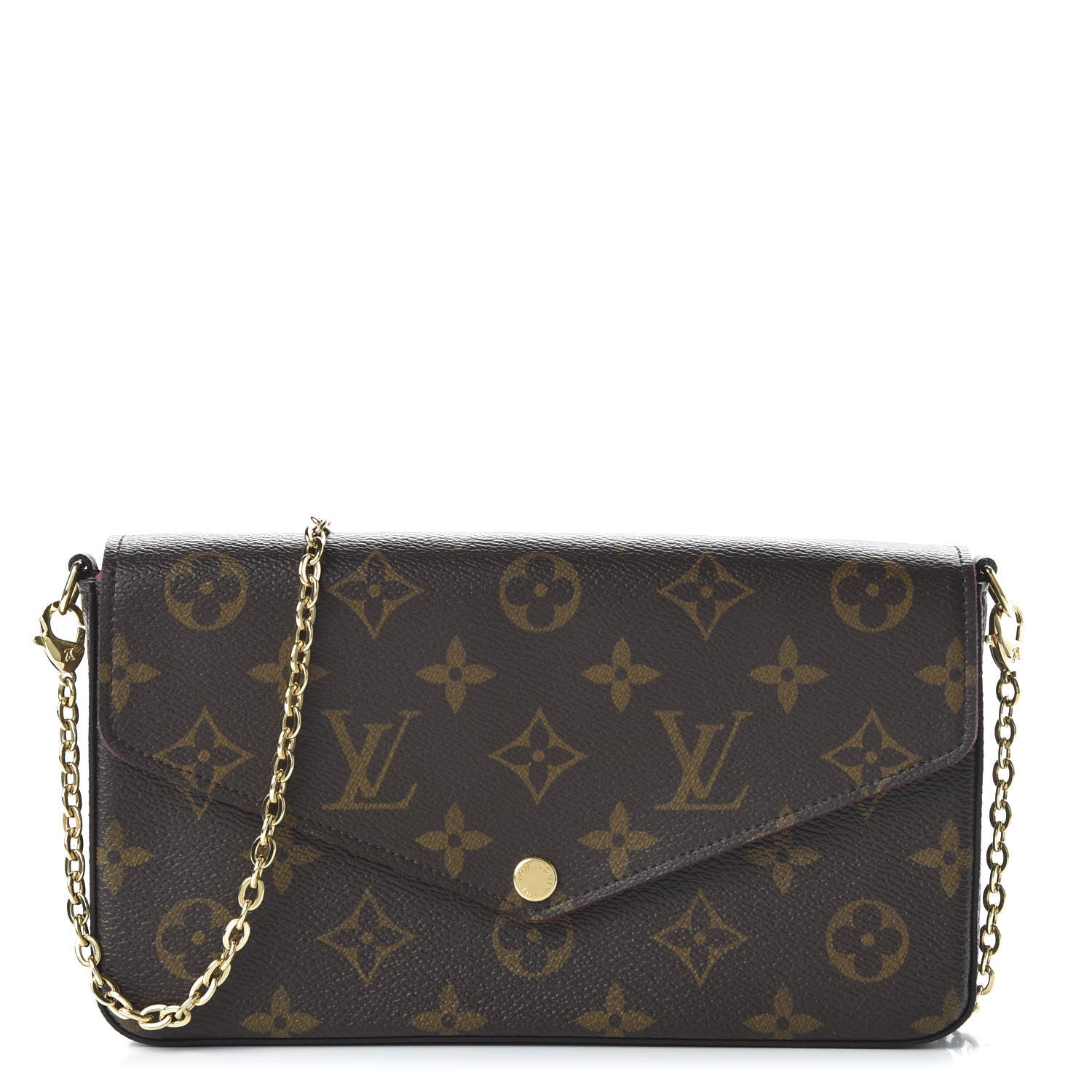 Louis Vuitton Monogram Pochette Felicie Chain Wallet Fuchsia 1 of 11