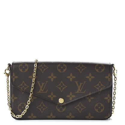Louis Vuitton Monogram Pochette Felicie Chain Wallet Fuchsia 1 of 11