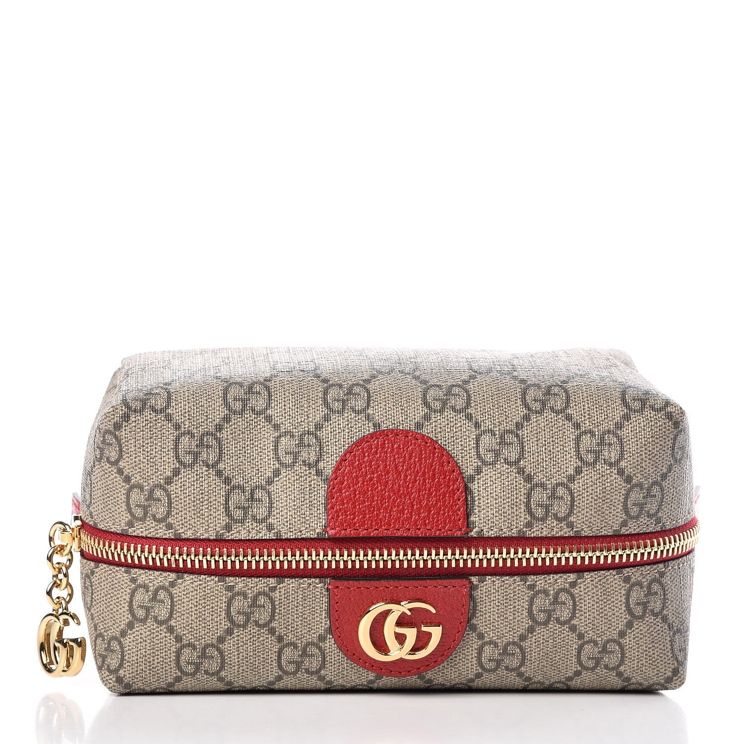 Gucci Soft GG Supreme Monogram Calfskin Medium Ophidia Cosmetic Case Beige Ebony Hibiscus Red 5 of 8