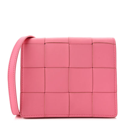 Bottega Veneta Lambskin Maxi Intrecciato Mini Cassette Crossbody Bag Pink 1 of 10