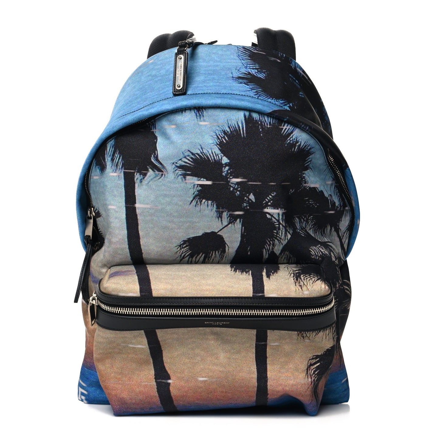 Nylon City Palm Tree Sunset Print Backpack Blue Multicolor