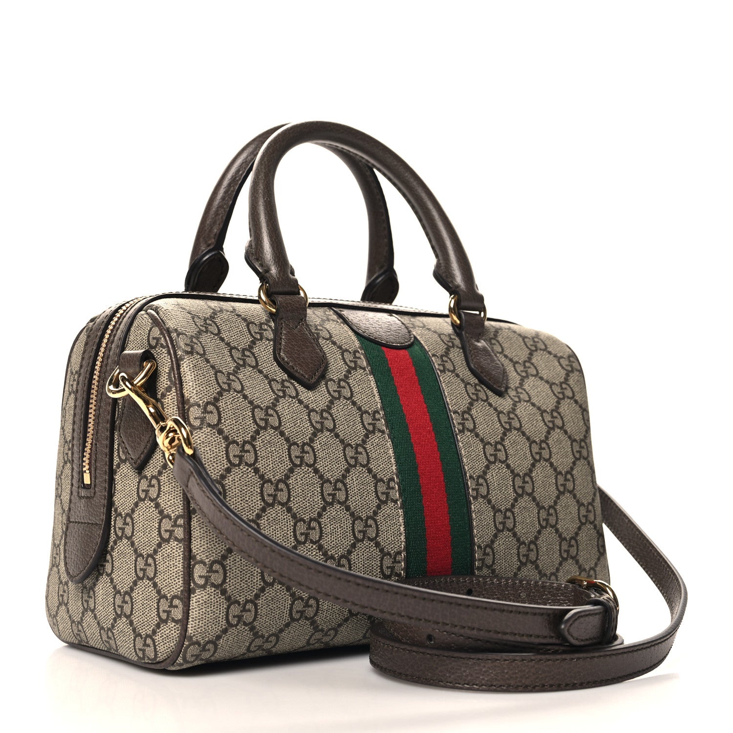 Gucci GG Supreme Monogram Web Small Ophidia Top Handle Bag Beige Ebony 3 of 10