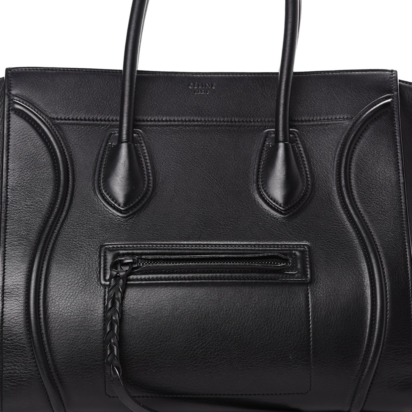 Supple Calfskin Medium Phantom Luggage Black