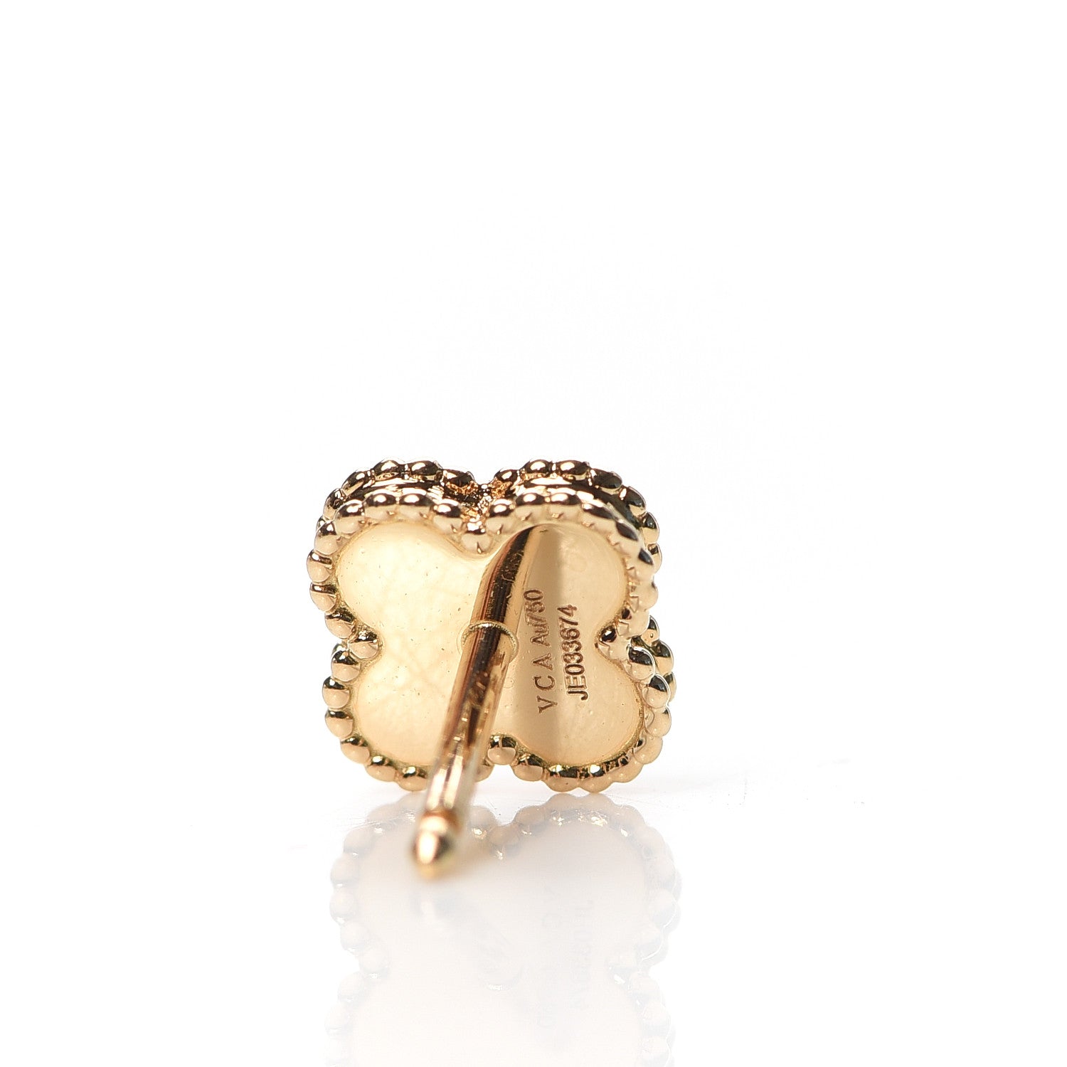 Van Cleef & Arpels 18K Yellow Gold Black Onyx Sweet Alhambra Earrings 3 of 6