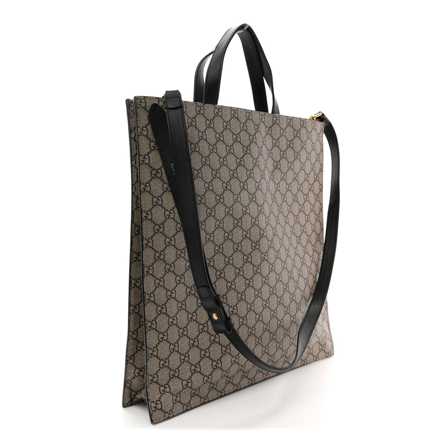 Soft GG Supreme Monogram Kingsnake Vertical Tote  Black