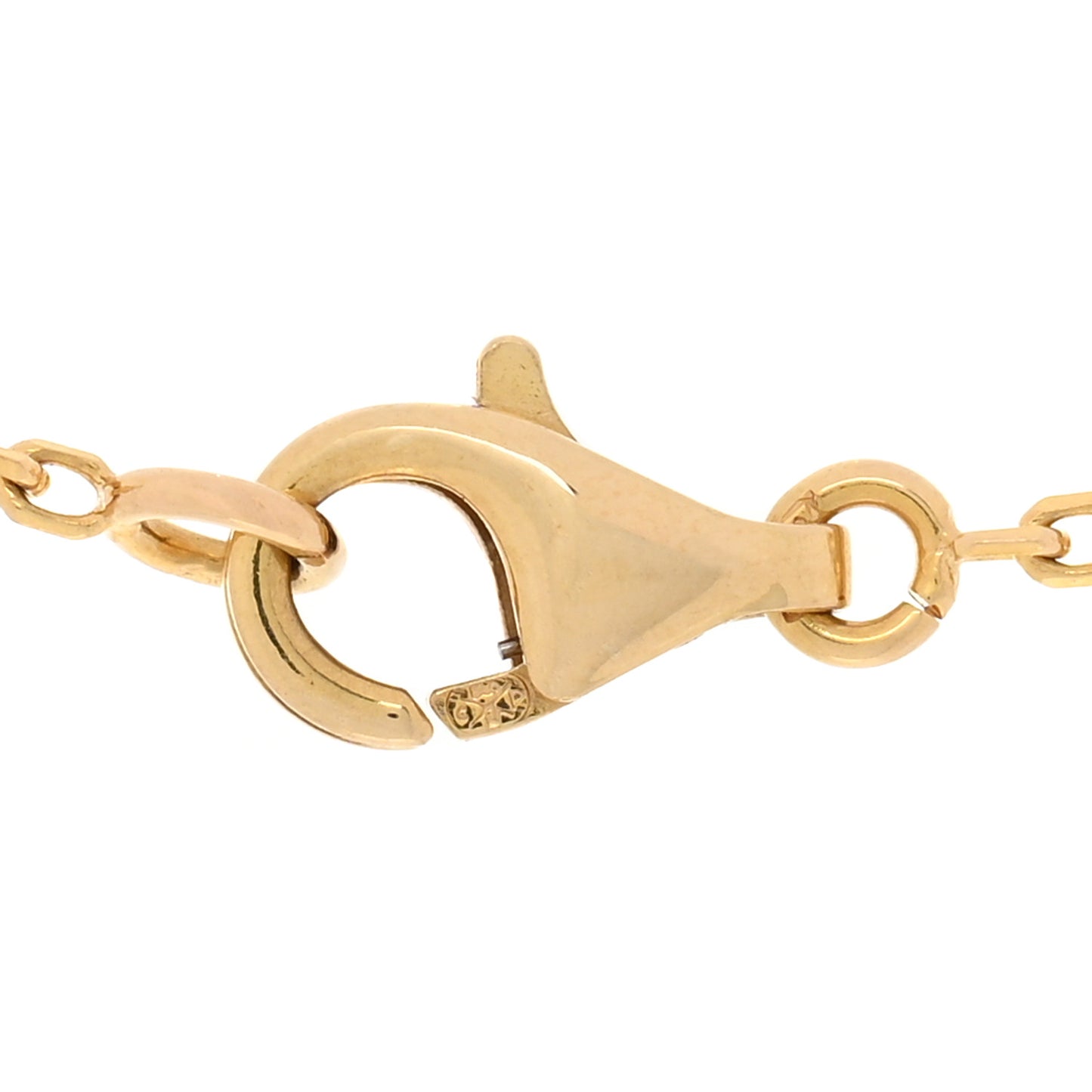 18K Yellow Gold Mother of Pearl Vintage Alhambra Pendant Necklace